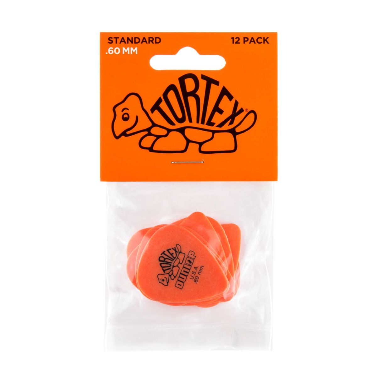 Jim Dunlop TORTEX Plectrums .60MM Orange 12 Pack