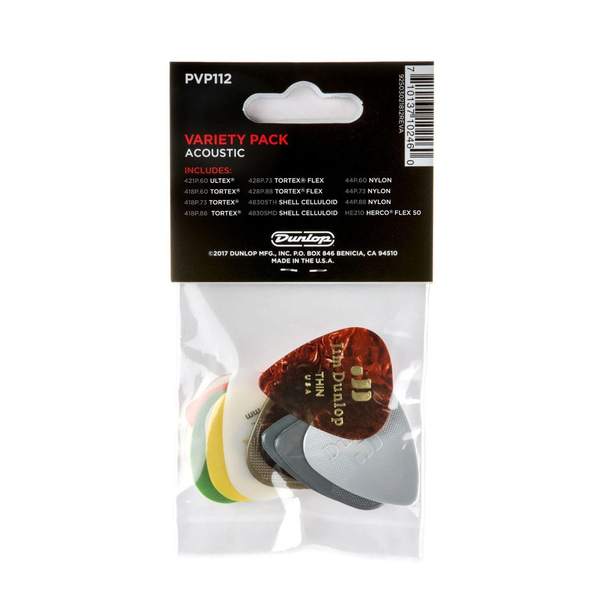 Jim Dunlop Variety Acoustic Plectrums 12 Pack