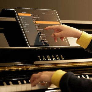 Yamaha B1 SC3 Silent Upright Piano; Polished Ebony With Chrome Fittings