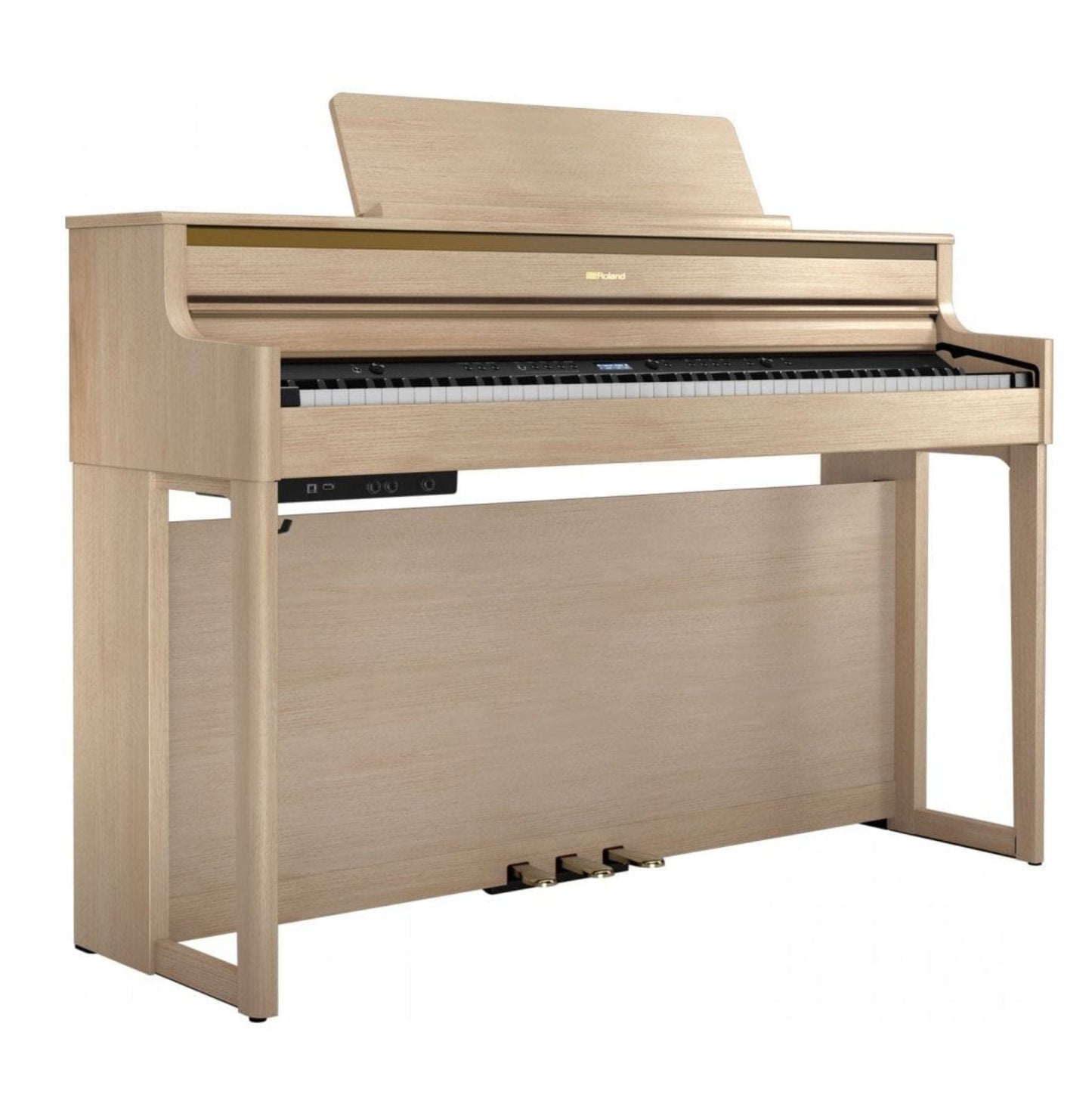 Roland HP704 Light Oak with Roland Stool & Roland RH200 Headphones