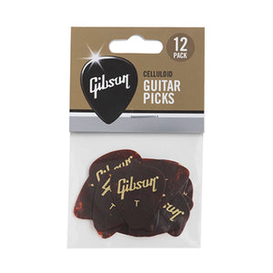 Gibson Tortoise Guitar Picks Thin 12 Pack