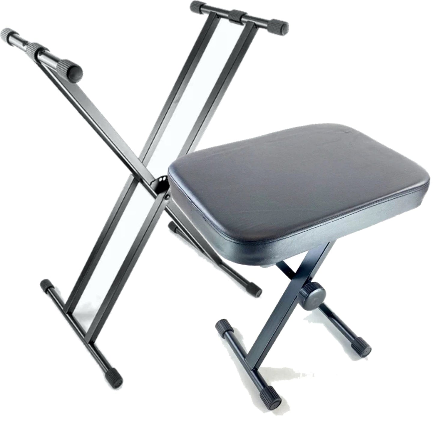 Self-Assembly Double Braced Keyboard Stand & Bench Value Pack