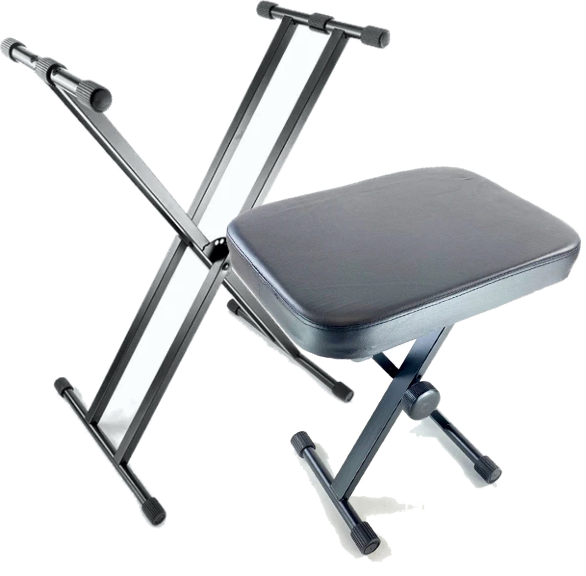 Self-Assembly Double Braced Keyboard Stand & Bench Value Pack