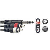 Stagg SYC3/PS2CM E Twin Phono to Stereo Jack 3m Cable